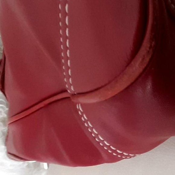 Coach Tote Red Leather Shoulder Bag - Picture 7 of 10